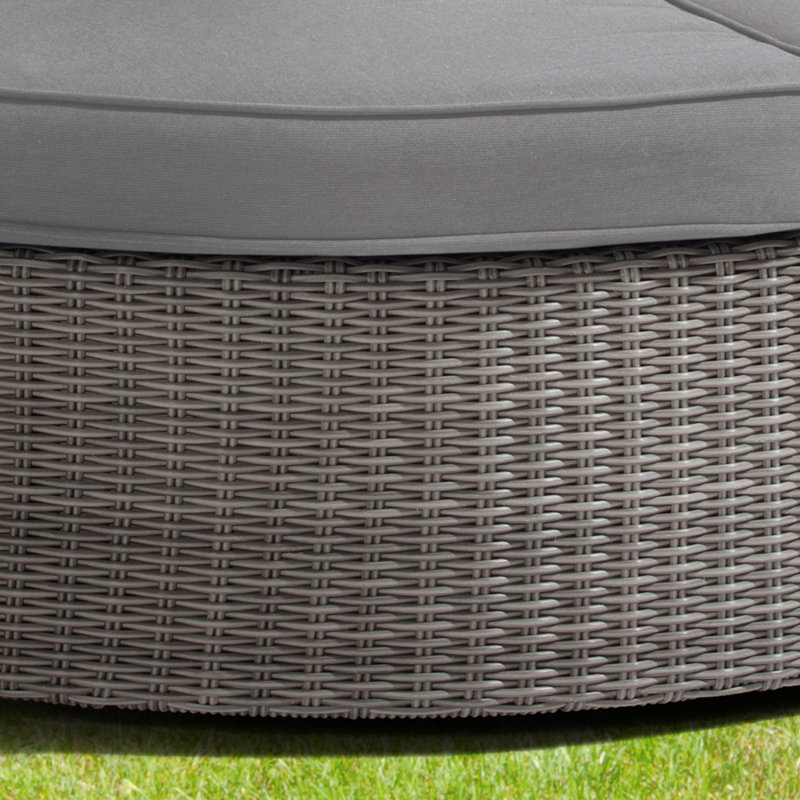 Sandra 75" Gray Aluminum Wicker Outdoor Daybed