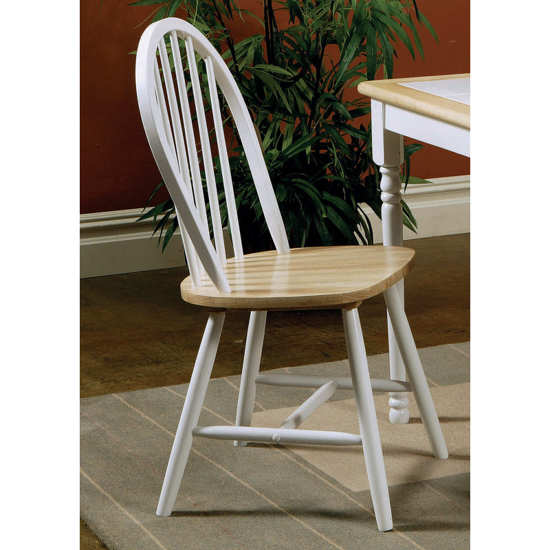 Windsor White High Slat Wood Side Chair