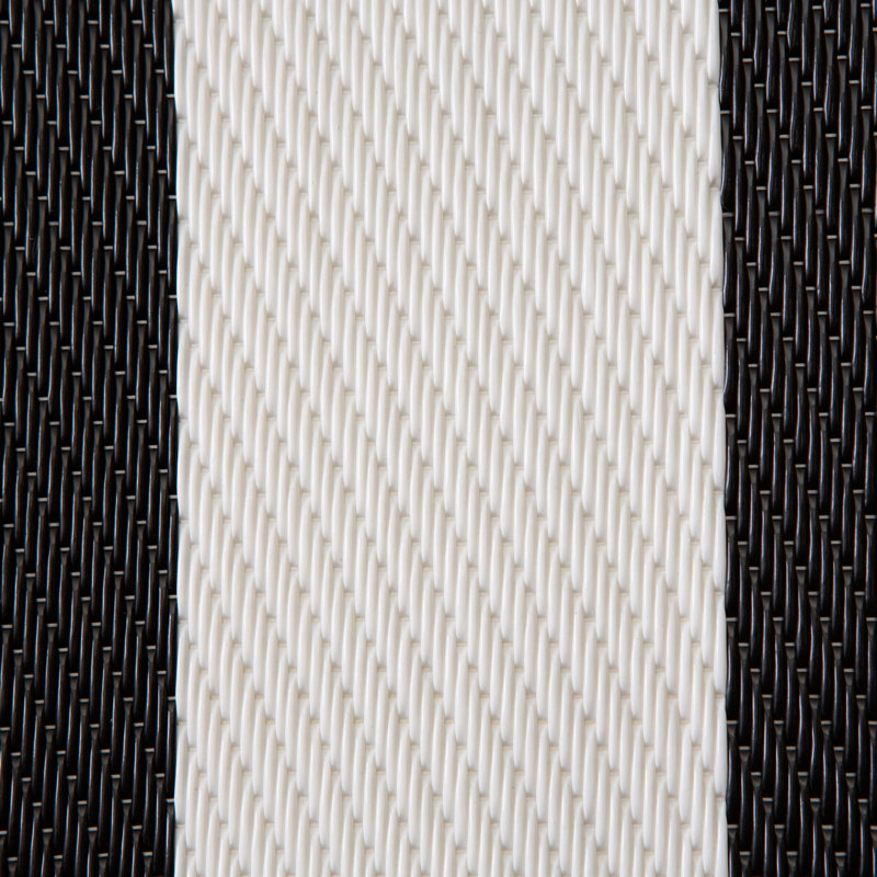 Reversible Black Stripe Easy-Care Synthetic Rug, 3' x 6'