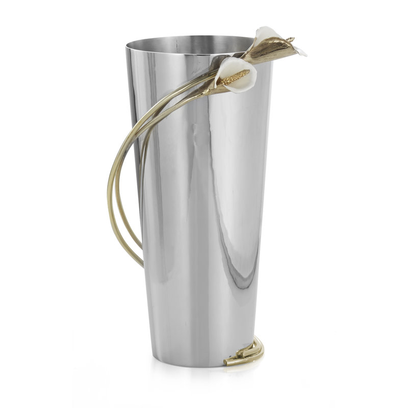 Calla Lily 13" Silver Metal Table Vase