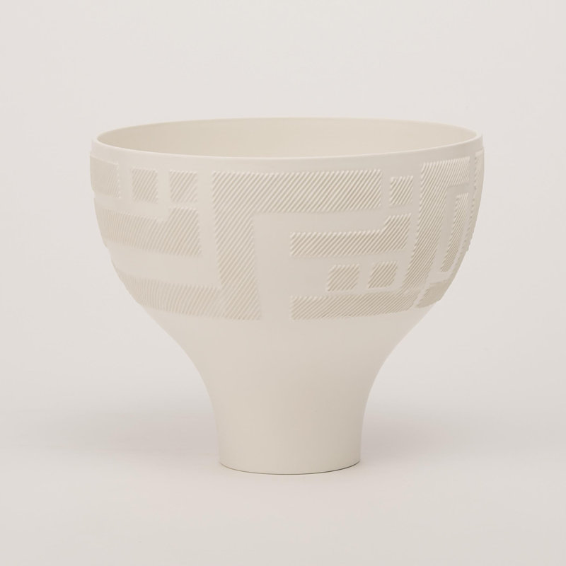 Ancestral Pueblo-Inspired Matte White Ceramic Decor Bowl