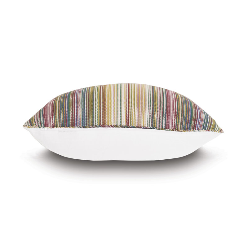 Multicolor Striped Synthetic Square Throw Pillow with Polyester Insert