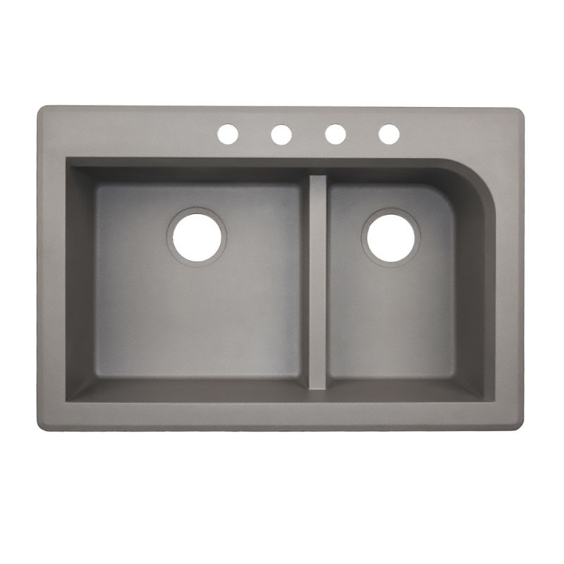 Espresso Granite Composite Double Bowl Kitchen Sink with Matte Finish