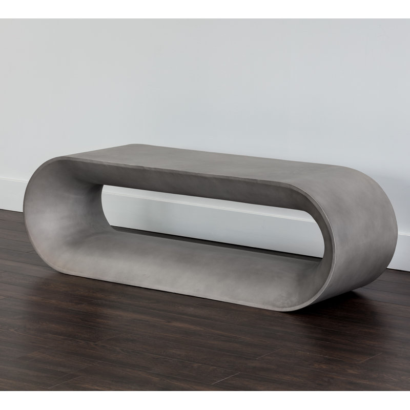 Alfie 56" Gray Concrete Indoor/Outdoor Bench