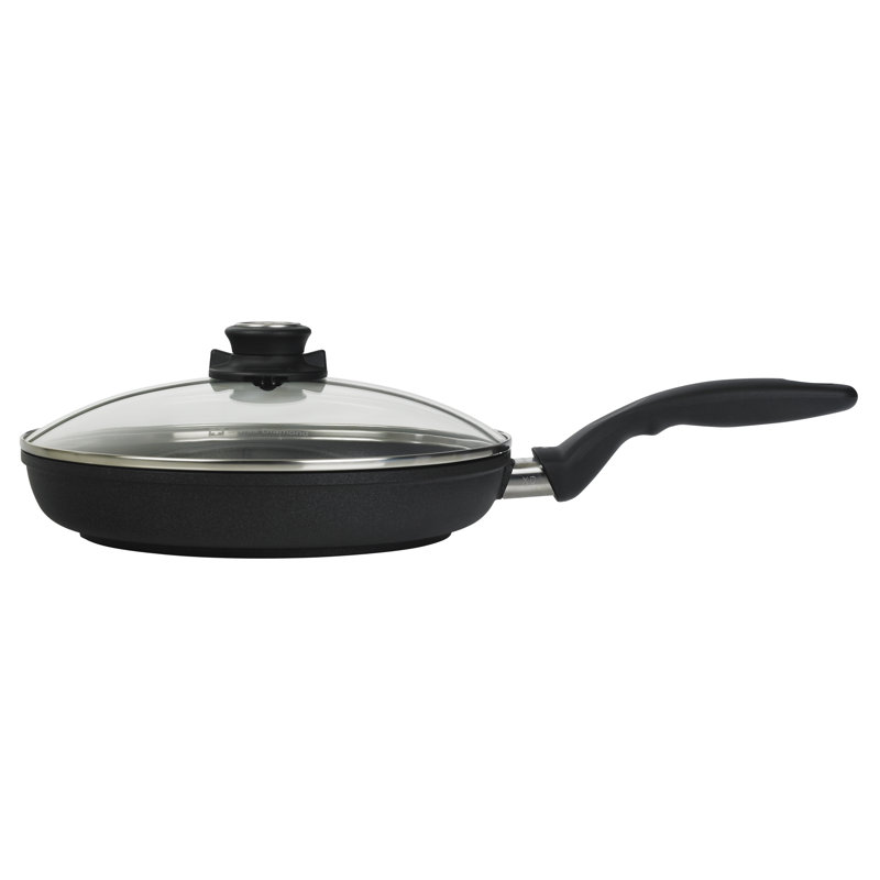 9.5" Black Aluminum Non-stick Fry Pan with Lid