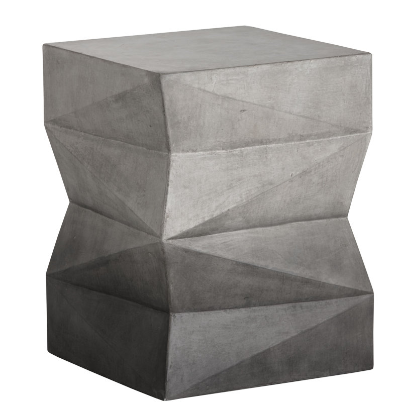 Niran Black Geometric Concrete End Table