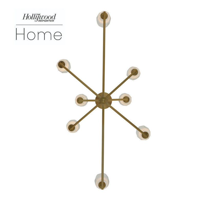 Winter Brass Linear LED Chandelier with Glass Shades