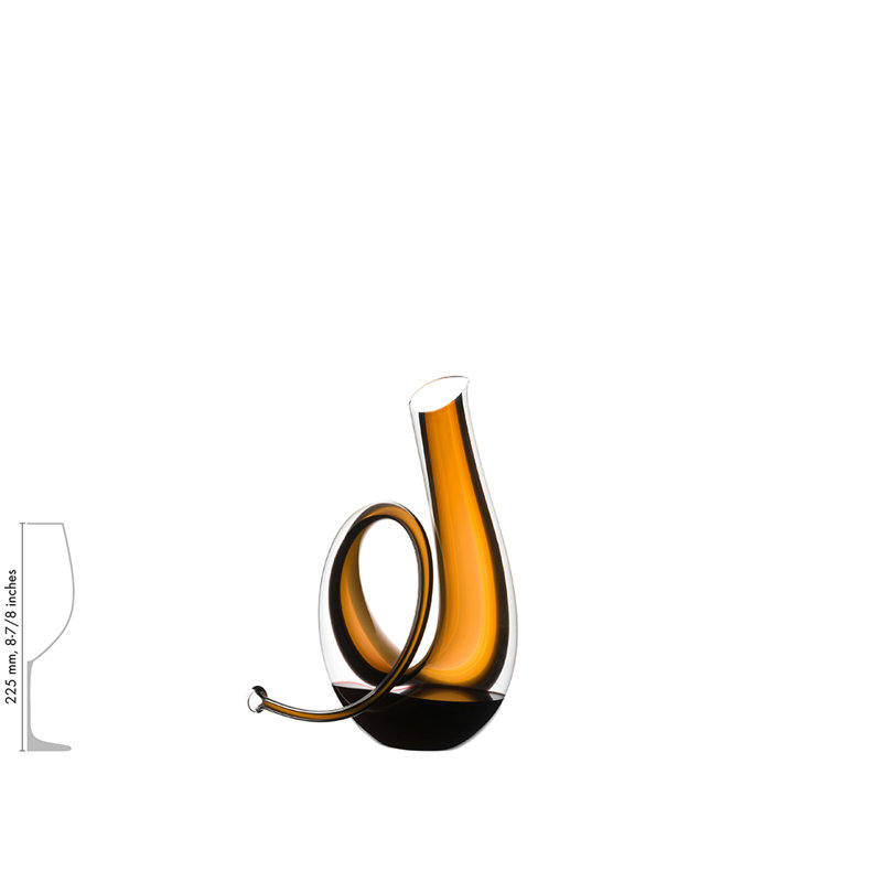 Mustard and Clear Abstract Crystal Wine Decanter