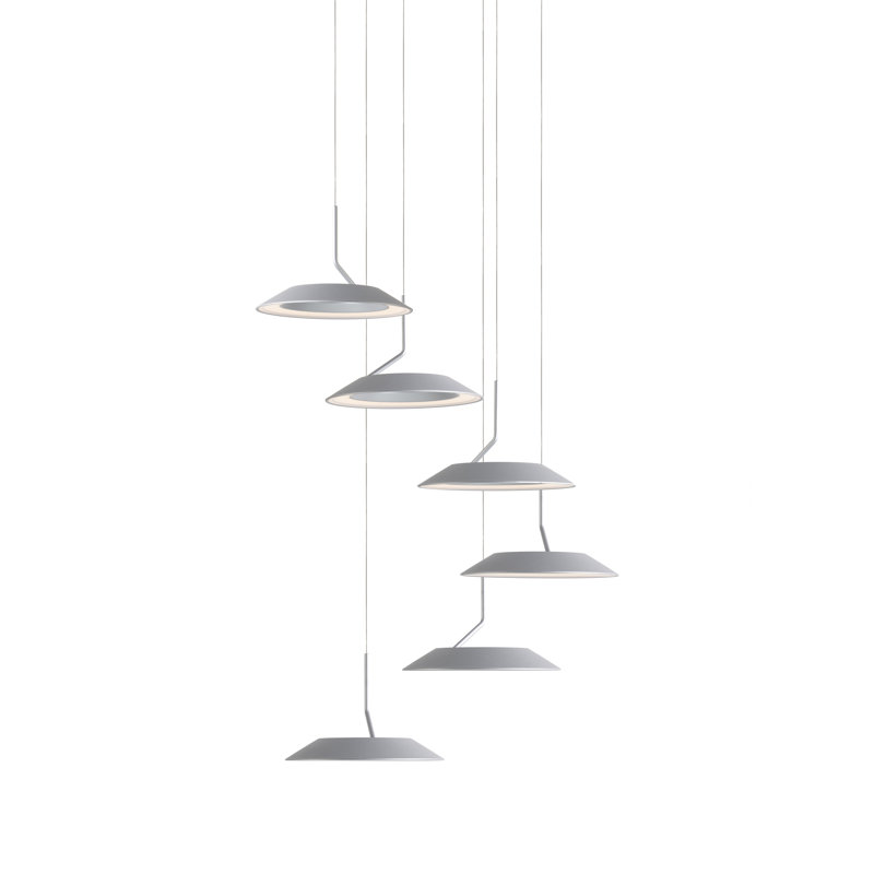 Matte Black Royyo 6-Light LED Circular Pendant, 600 Lumens