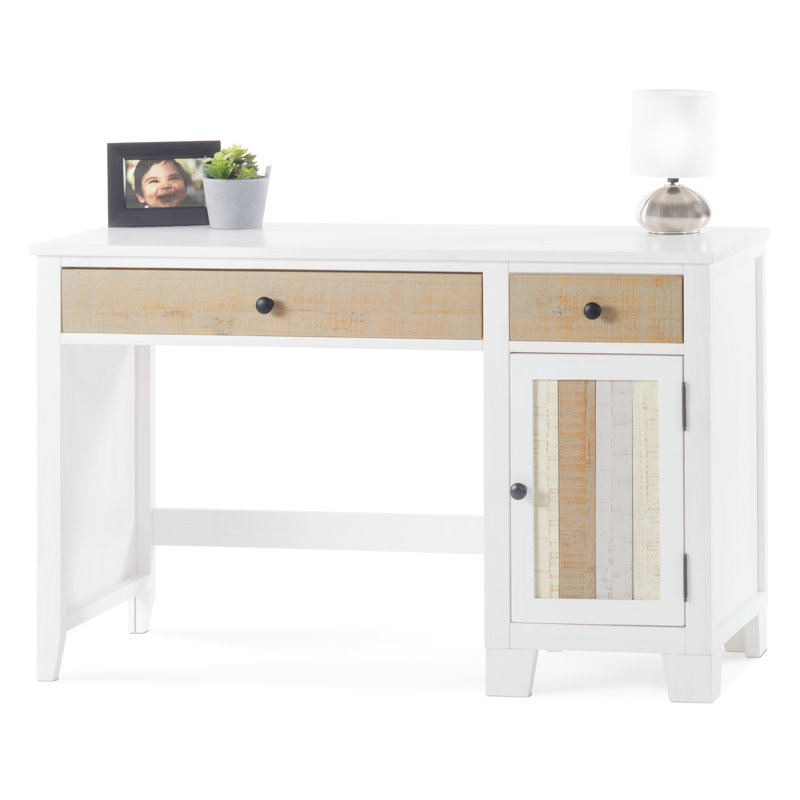 Rockport Sandstone 48'' White Pine Writing Desk with Cabinet