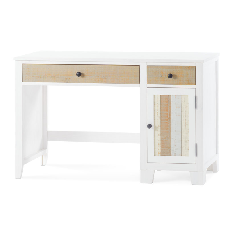 Rockport Sandstone 48'' White Pine Writing Desk with Cabinet
