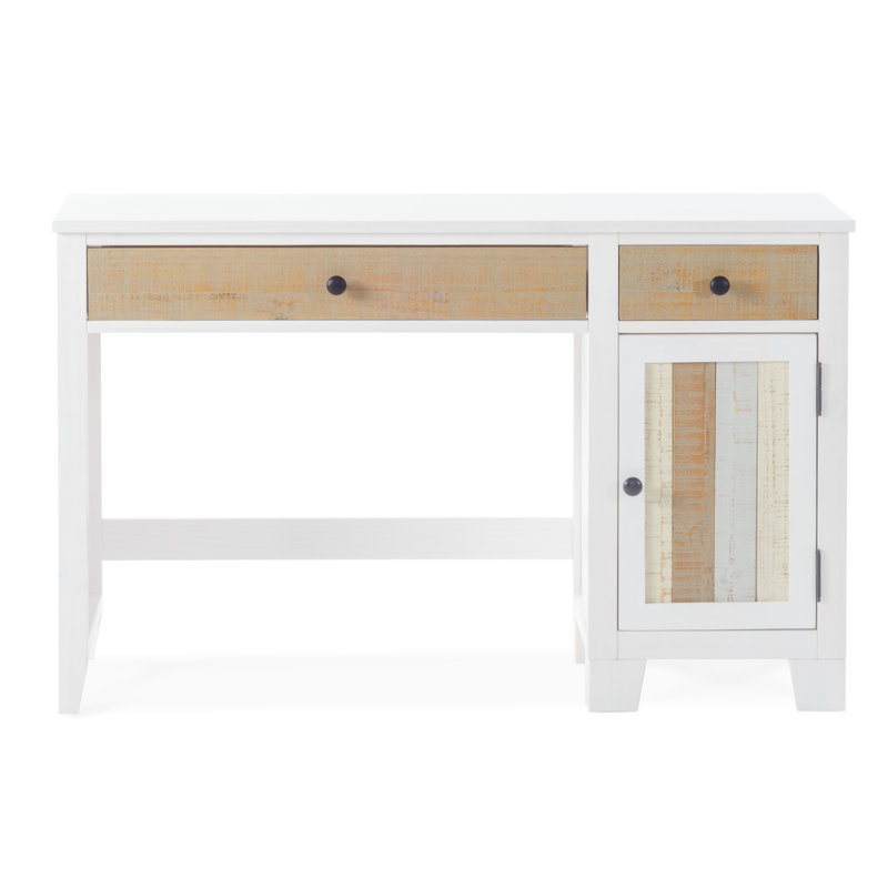 Rockport Sandstone 48'' White Pine Writing Desk with Cabinet