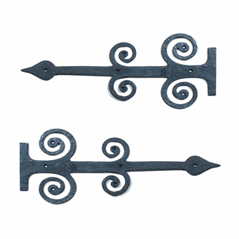 Black Wrought Iron 16" Decorative Dummy Strap Hinge
