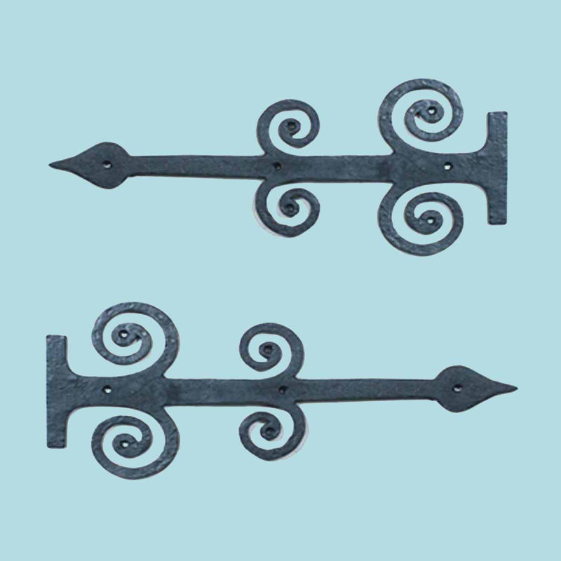 Black Wrought Iron 16" Decorative Dummy Strap Hinge