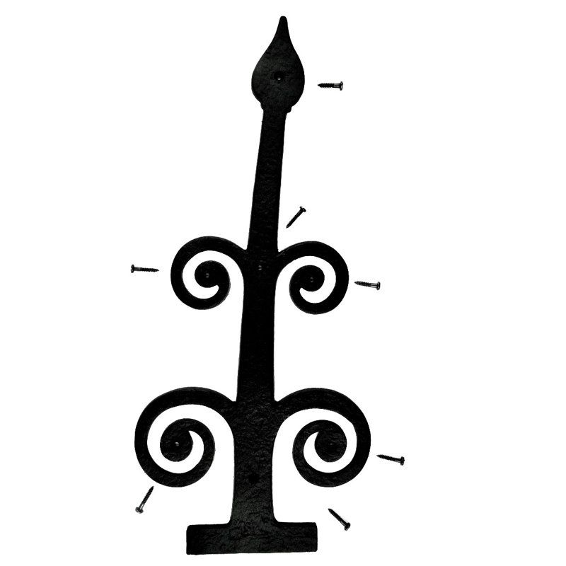 Black Wrought Iron 16" Decorative Dummy Strap Hinge