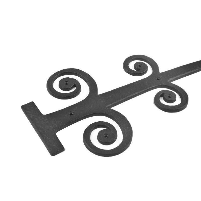 Black Wrought Iron 16" Decorative Dummy Strap Hinge
