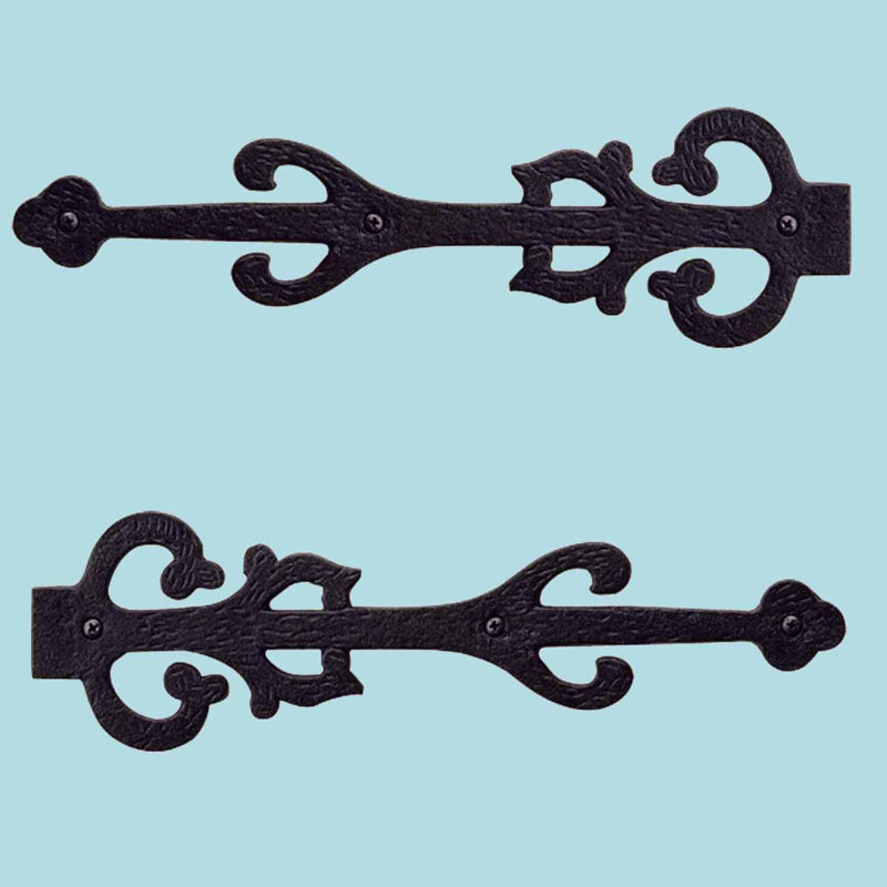 11" Black Wrought Iron Decorative Dummy Strap Hinge