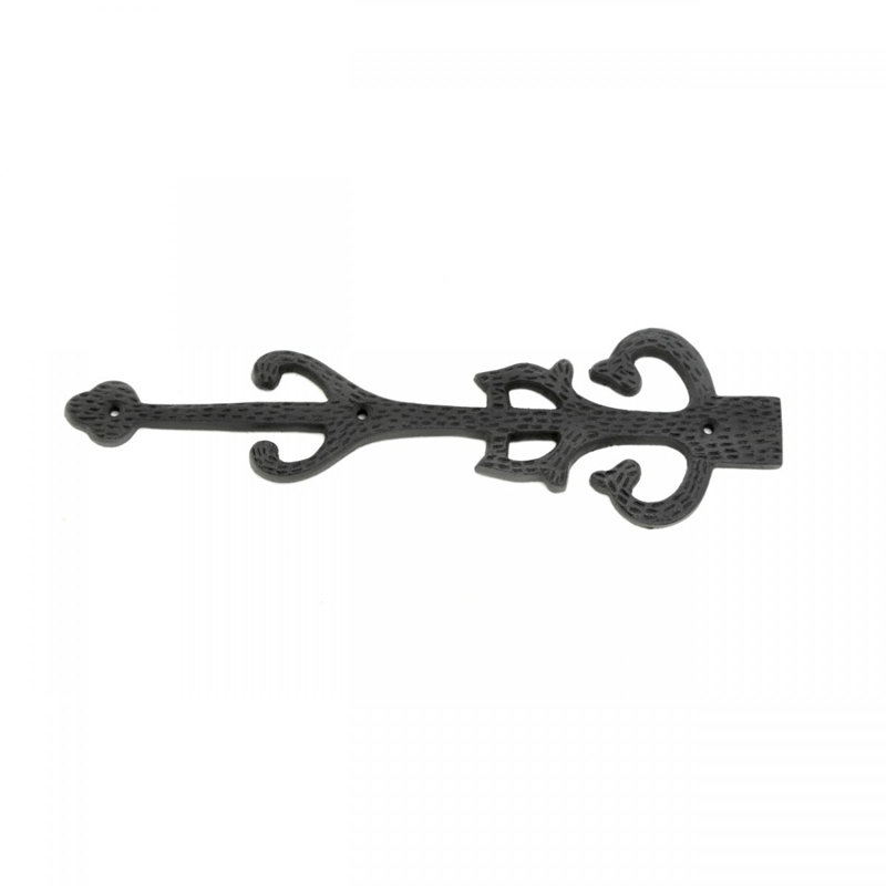 11" Black Wrought Iron Decorative Dummy Strap Hinge