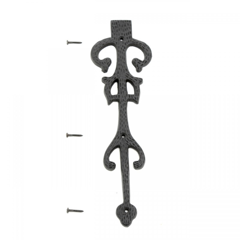 11" Black Wrought Iron Decorative Dummy Strap Hinge