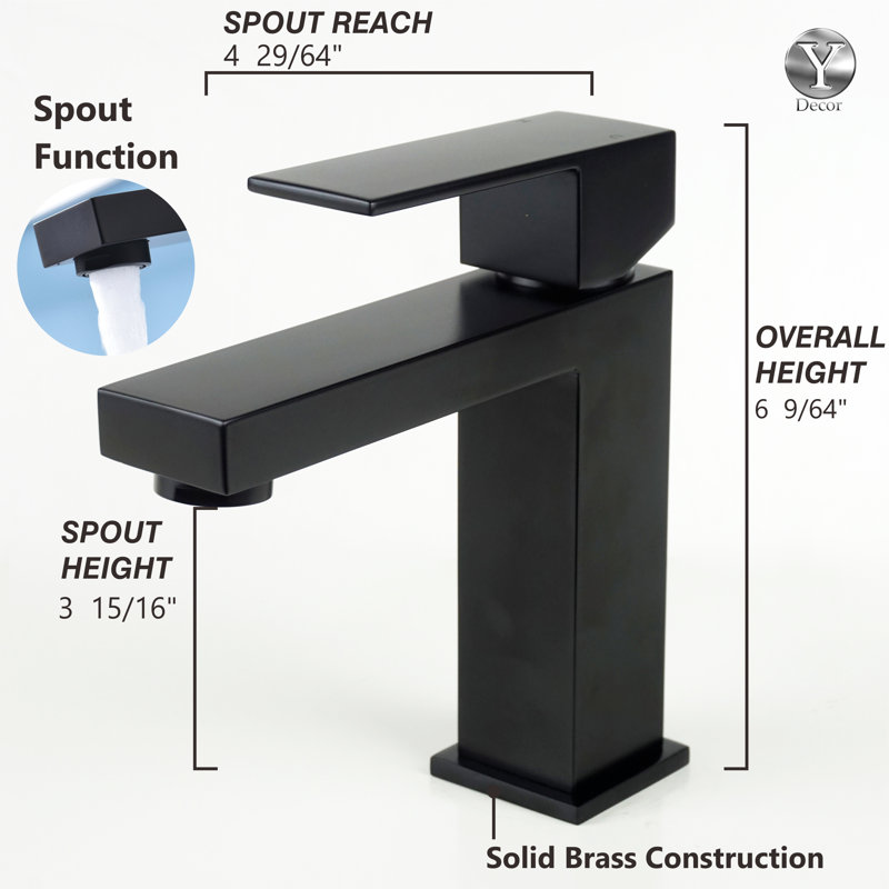Matte Black Stainless Steel Single Handle Bathroom Faucet