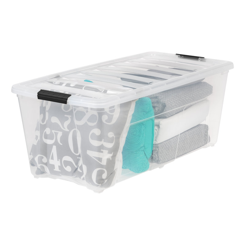 ClearView 16.5" Stackable Storage Box with Secure Latching Buckles