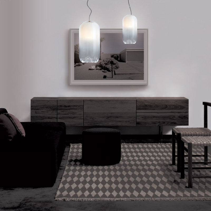 Bjarke Ingels Group Mini Gople Handblown Glass Pendant in Chrome