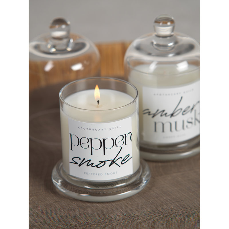 Amber Musk 10oz Scented Soy Jar Candle with Glass Dome