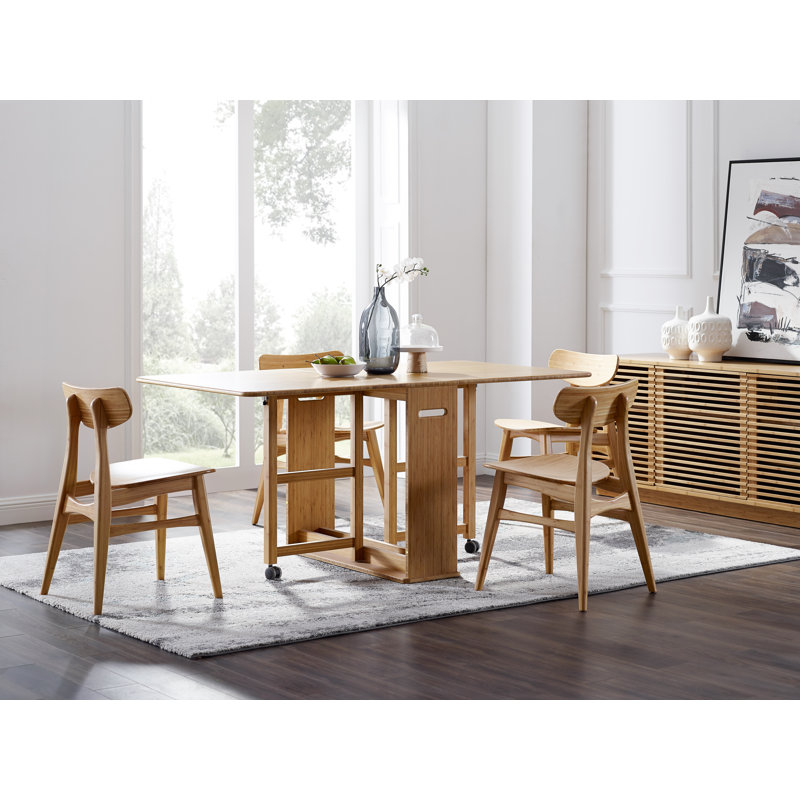 Linden Caramel Extendable Solid Bamboo Dining Table