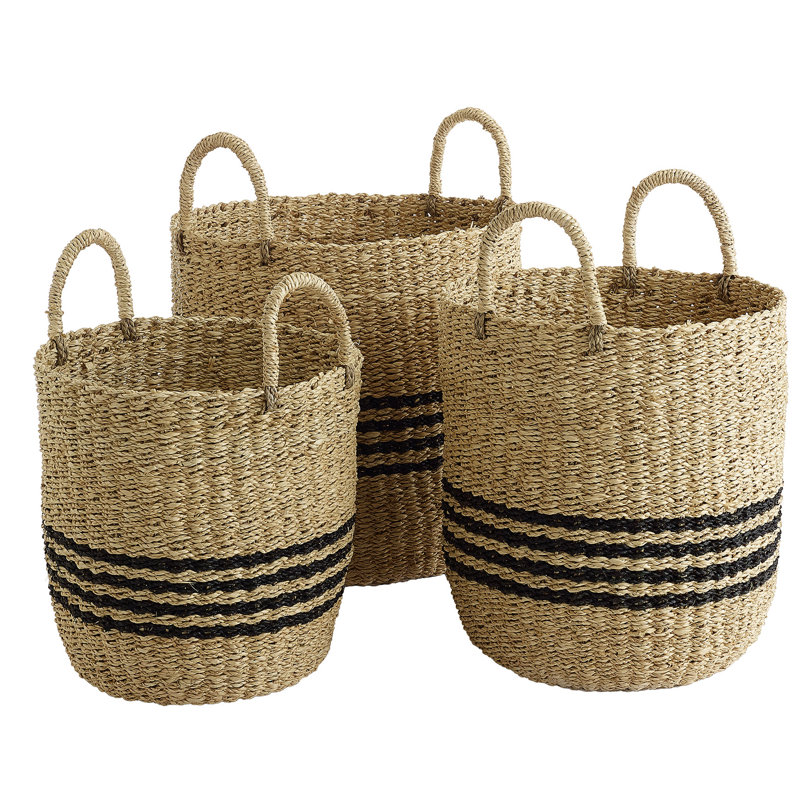 Nila Round Seagrass Storage Baskets Set of 3