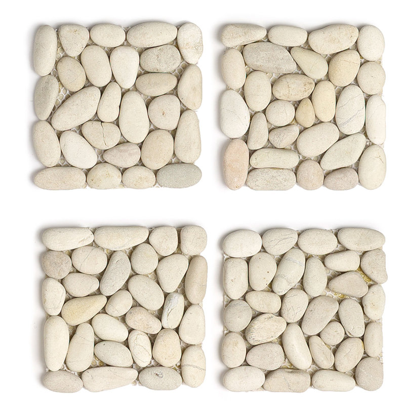 White Stone Square Coaster Set of 4