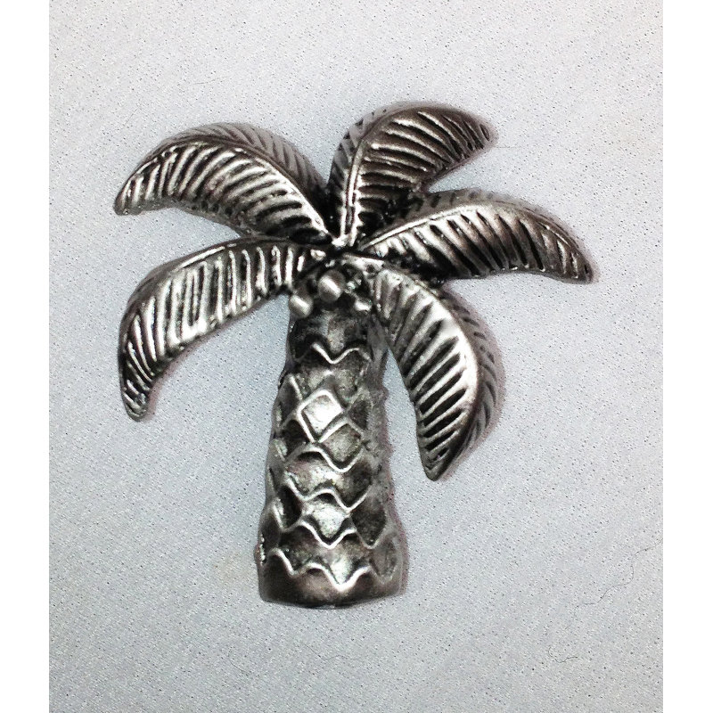 Satin Pewter 2" Palm Tree Cabinet Knob