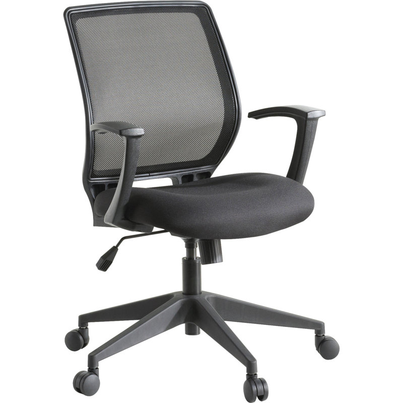 Executive Mid-Back Mesh Chair with Fixed Arms in Black