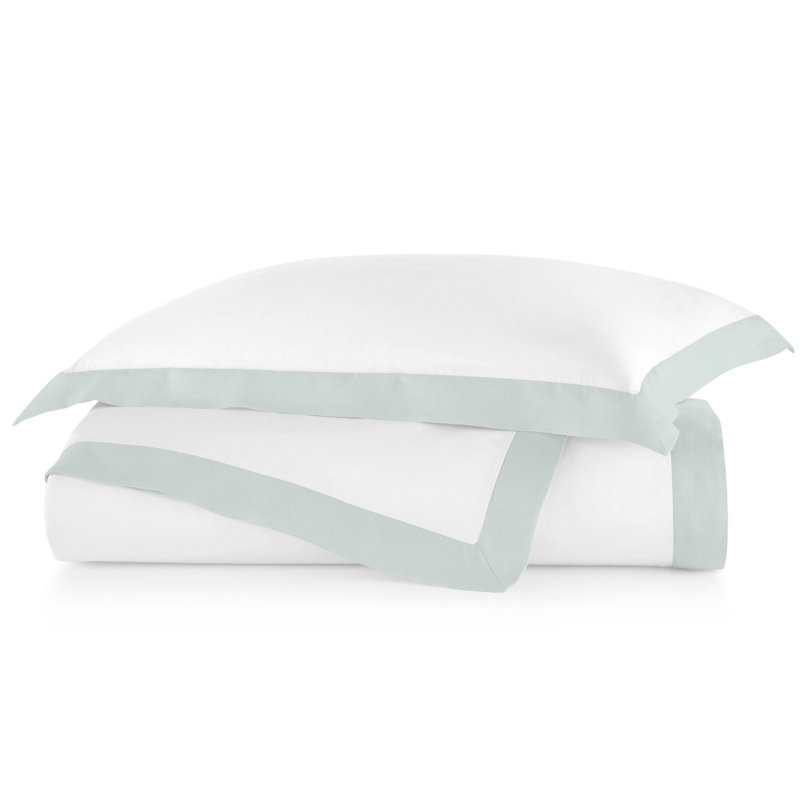 Twin White and Linen Cotton Percale Duvet Cover