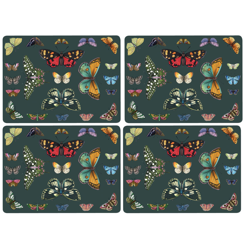 Botanic Garden Harmony Multicolor Butterfly Placemats Set of 4
