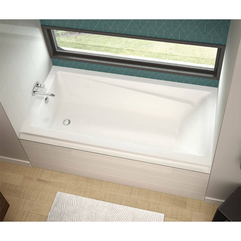 Exhibit 60'' White Acrylic Alcove Soaking Bathtub
