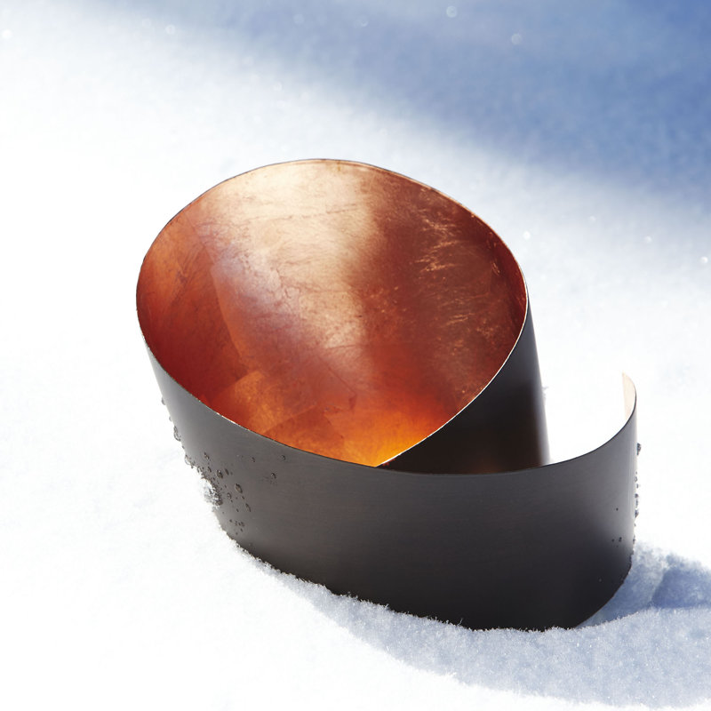 Mars 6.25'' Contemporary Copper Iron Votive Candle Holder