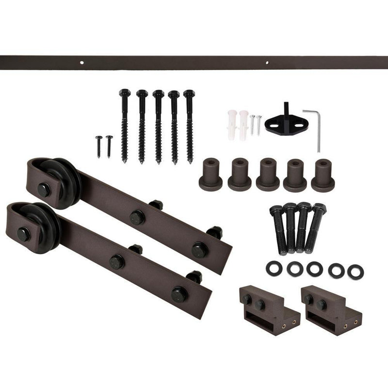 Dark Coffee Solid Pine 84'' Barn Door with Hardware Kit