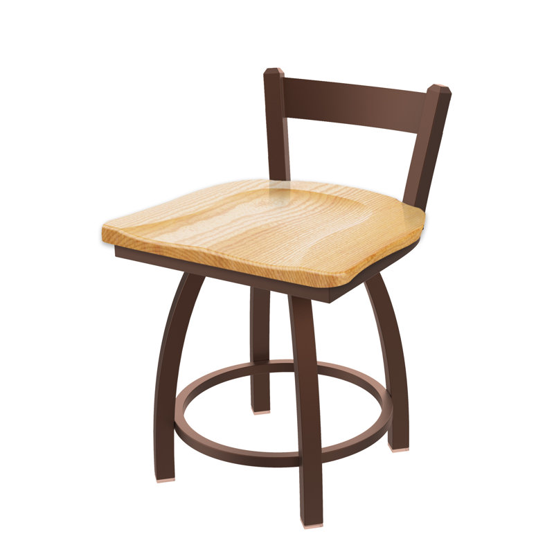 Catalina 18" Bronze Oak Ladder Back Swivel Stool