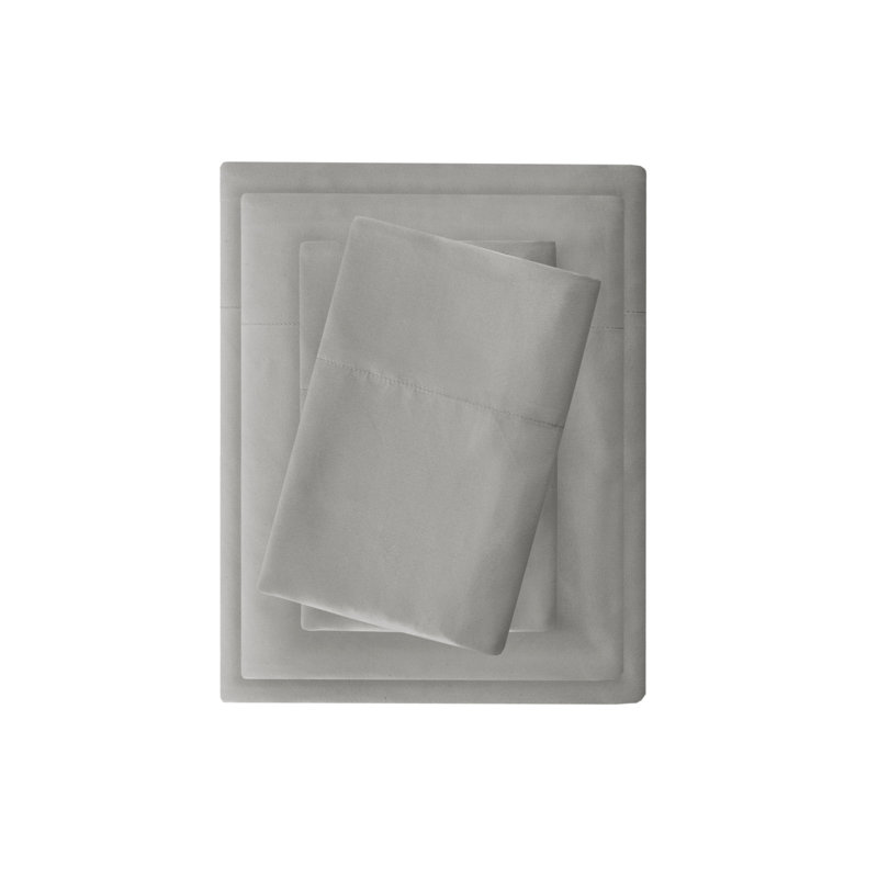 Gray Full Deep Pocket Cotton Polyester Microfiber Sheet Set
