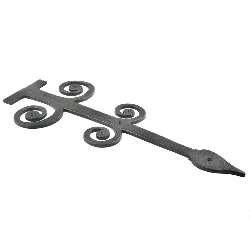 Black Wrought Iron 16" Decorative Dummy Strap Hinge