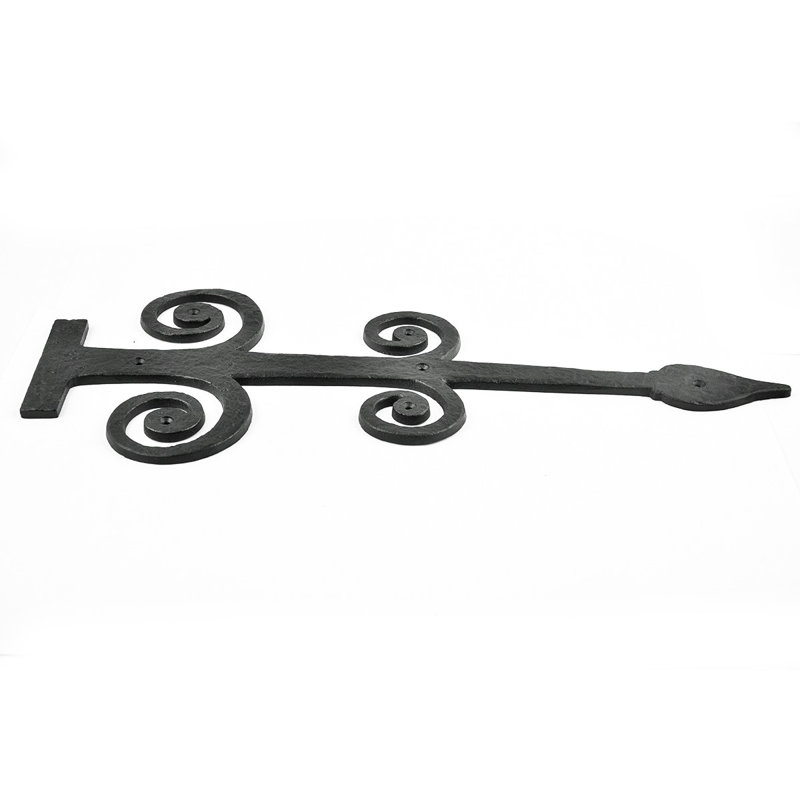 Black Wrought Iron 16" Decorative Dummy Strap Hinge