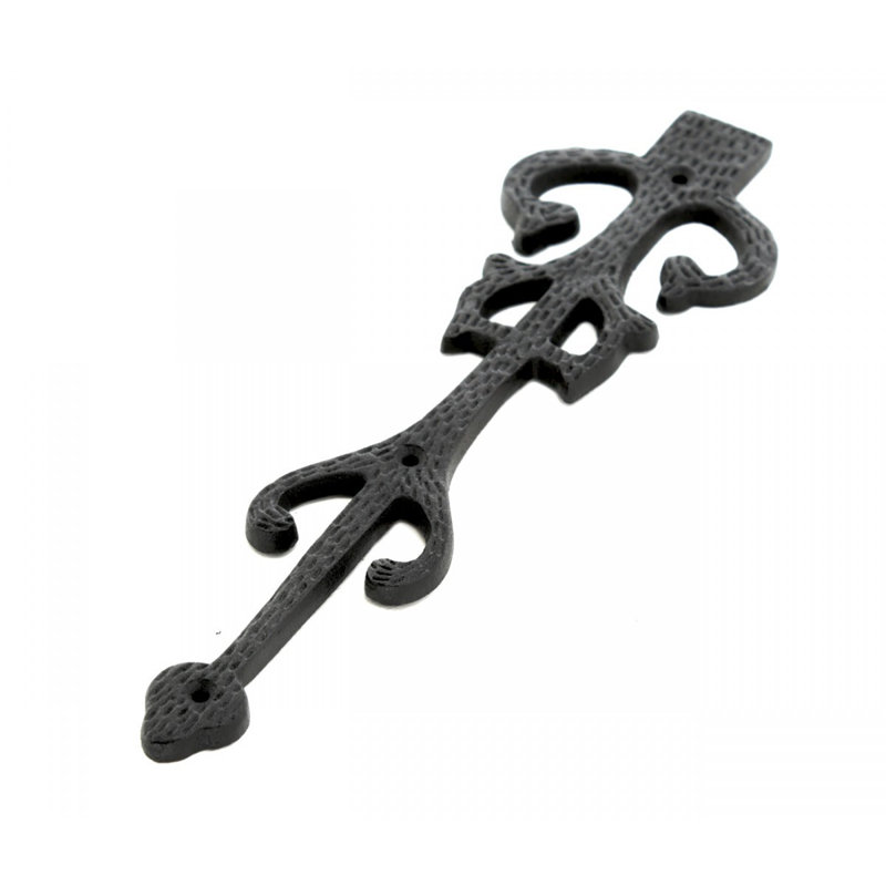 11" Black Wrought Iron Decorative Dummy Strap Hinge