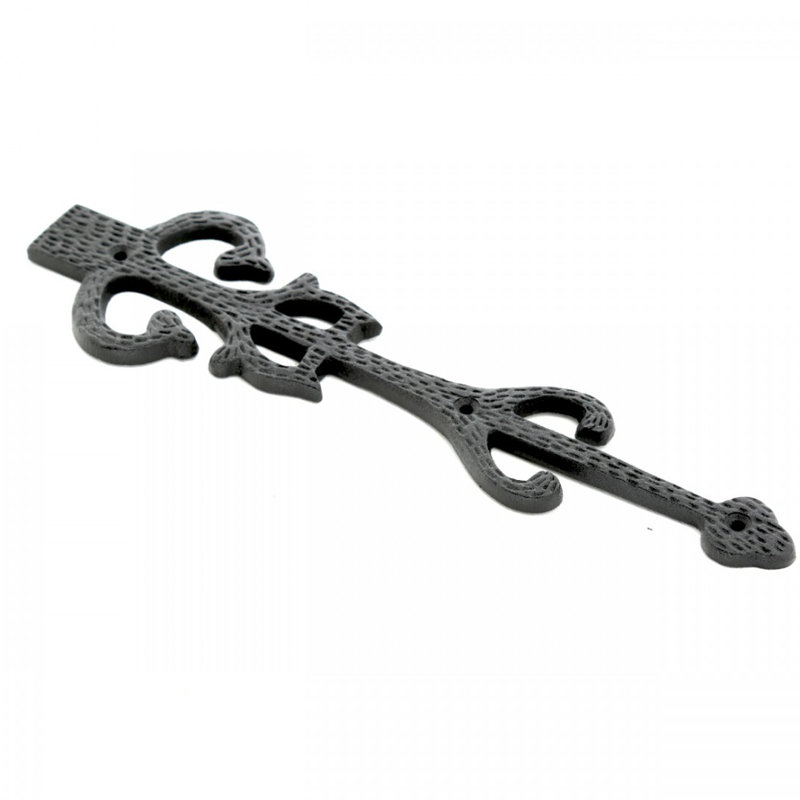 11" Black Wrought Iron Decorative Dummy Strap Hinge