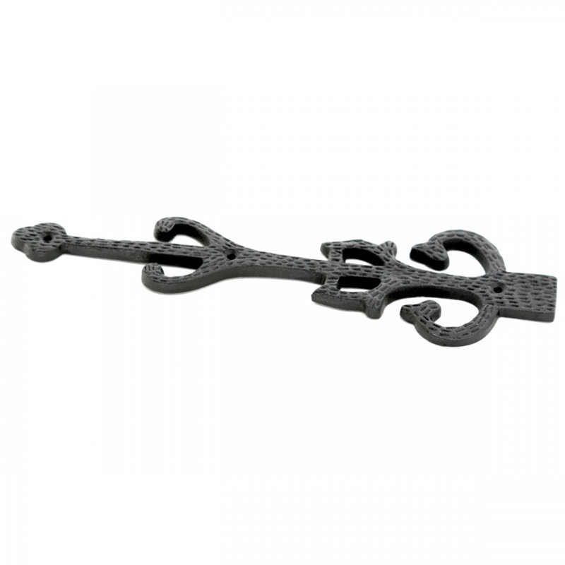 11" Black Wrought Iron Decorative Dummy Strap Hinge