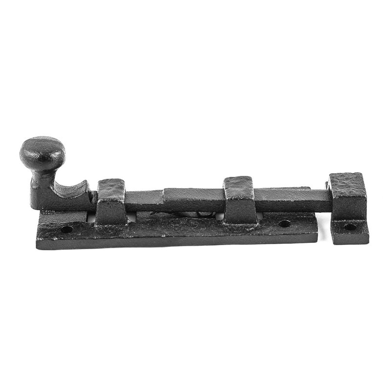 Black Wrought Iron 4" Slide Bolt Door Latch Set