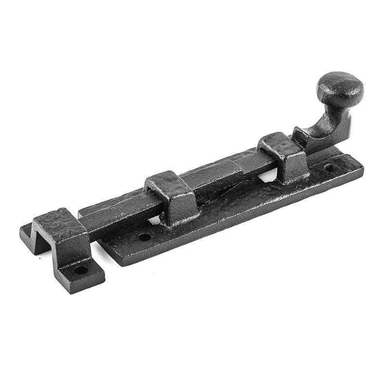 Black Wrought Iron 4" Slide Bolt Door Latch Set