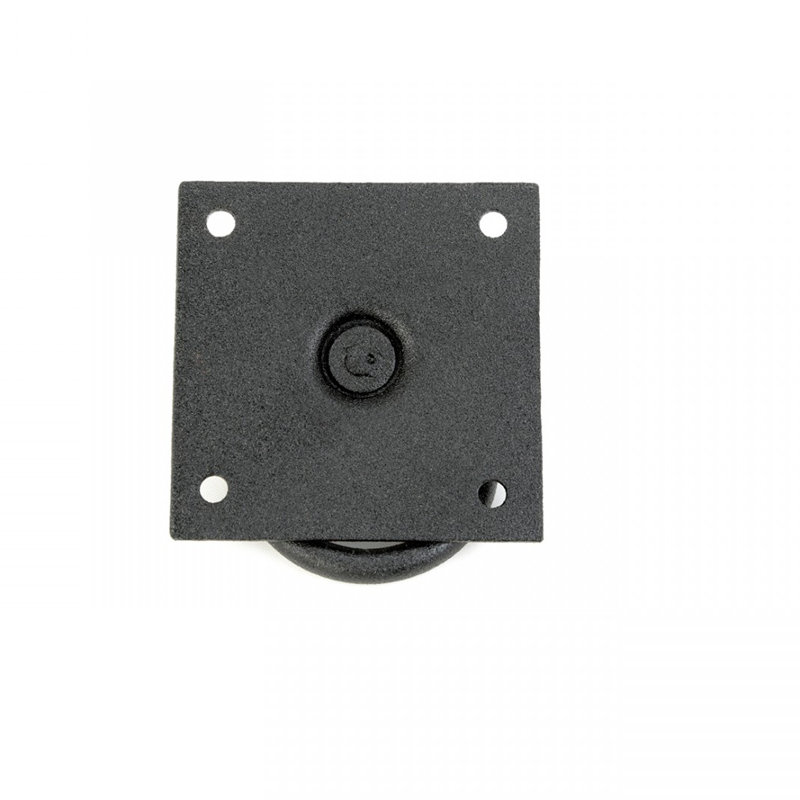 Rustic Black Iron Cabinet Ring Pulls with Mounting Hardware