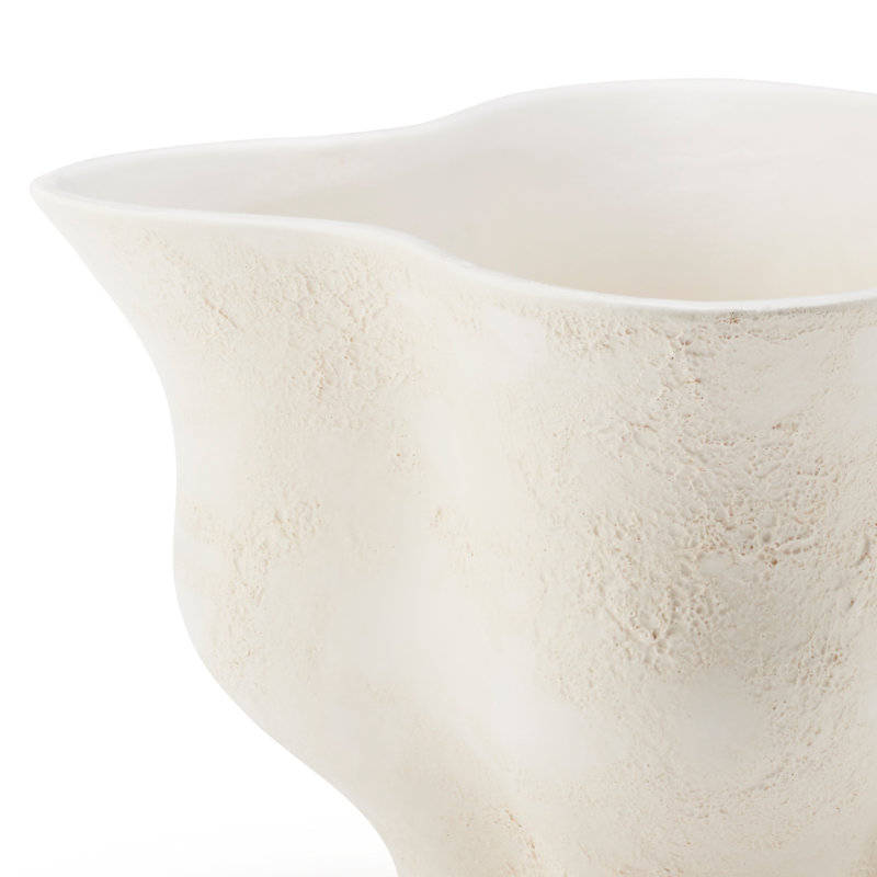 Ivory Ceramic Organic Shaped Table Vase