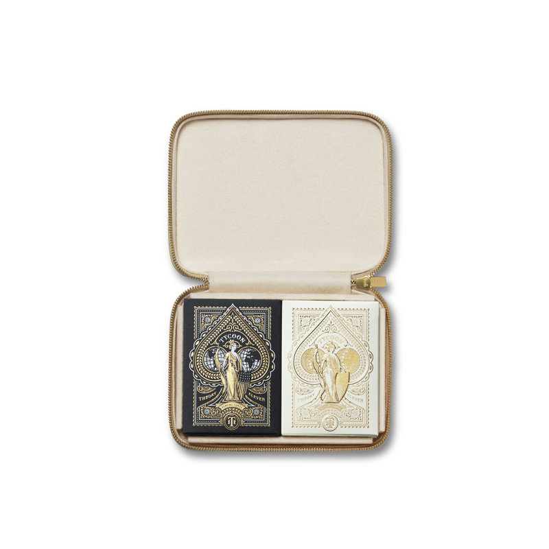 Enzo Fawn Crocodile-Embossed Leather Travel Card Set