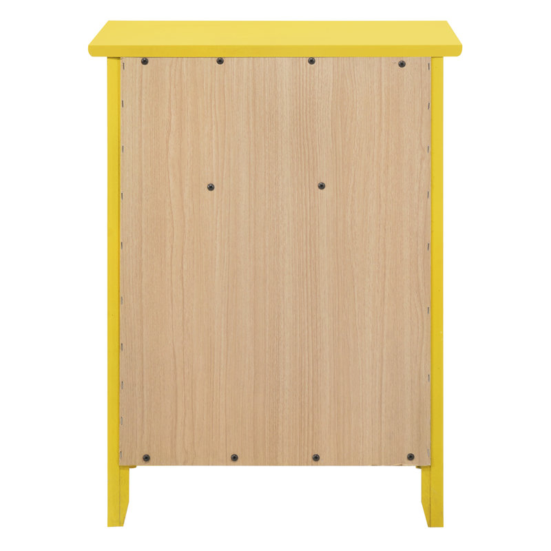 CoSoTower Modern Yellow Wood Veneer Nightstand with Storage